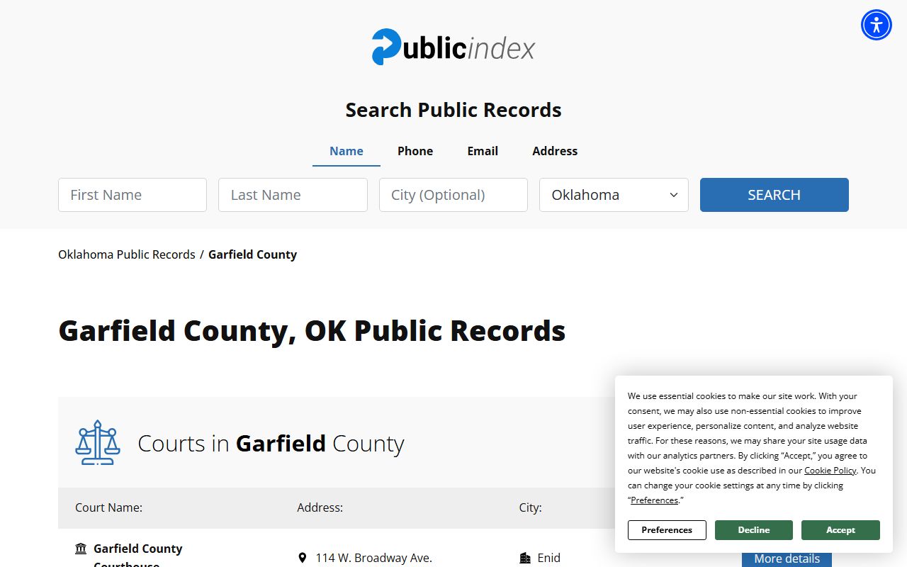 Enid inmate population records search for Garfield County