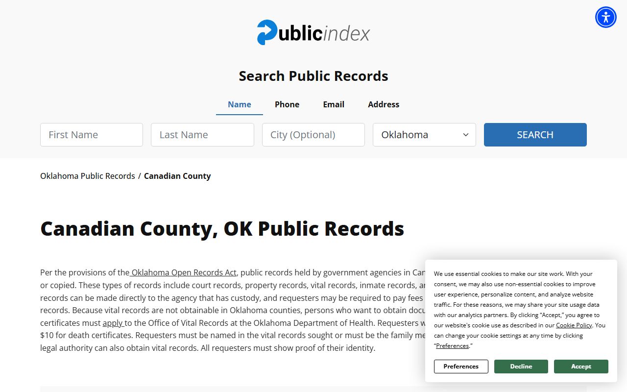 Mustang inmate population search at Canadian County Sheriff
