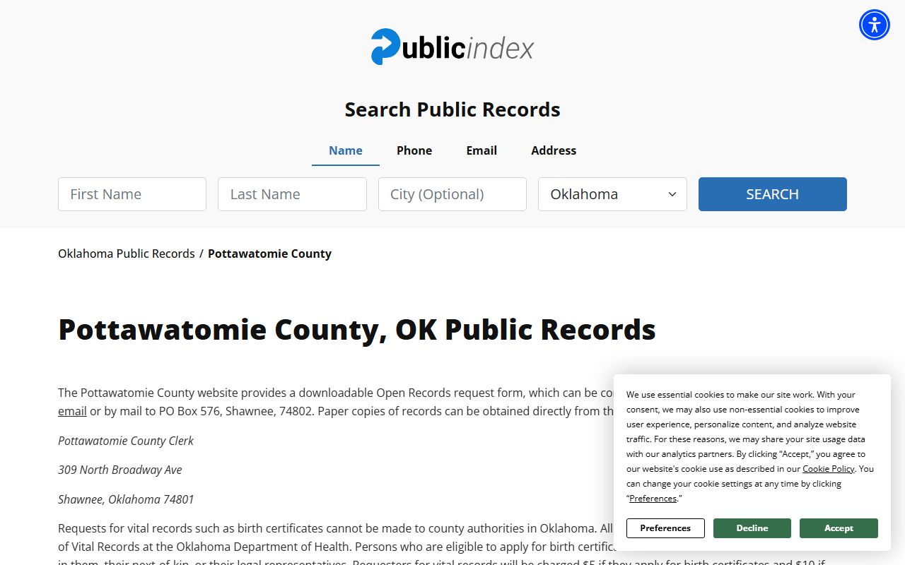 Shawnee inmate population roster at Pottawatomie County Public Safety Center