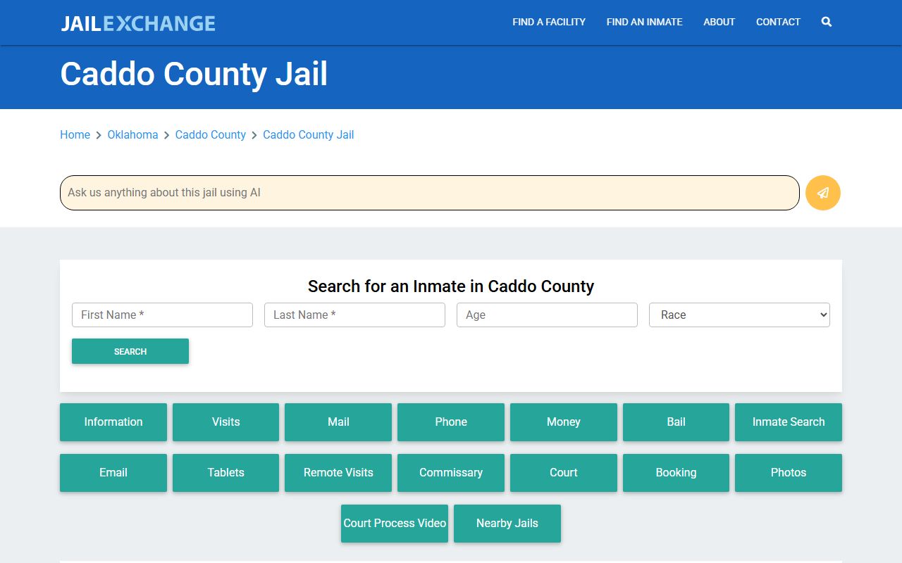 Caddo County inmate population records through the Caddo County Sheriff