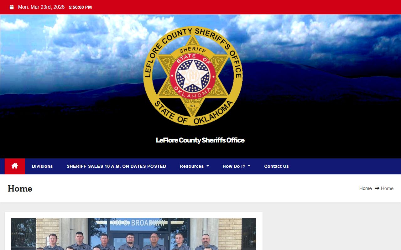 Le Flore County inmate population records search through the county sheriff