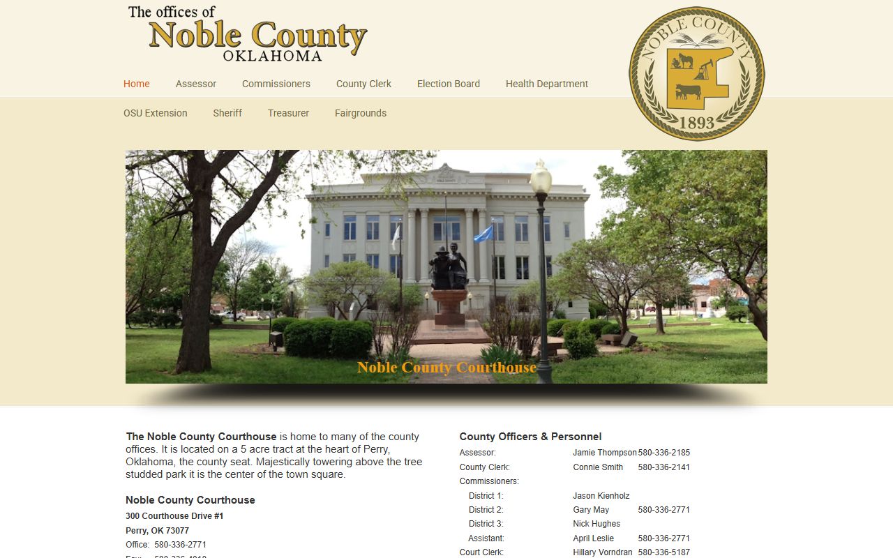 Noble County inmate population records through the Public Index for Noble County