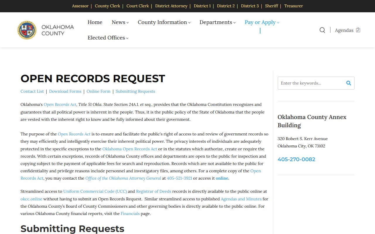 Oklahoma County inmate population search through the Oklahoma County Inmate Lookup portal